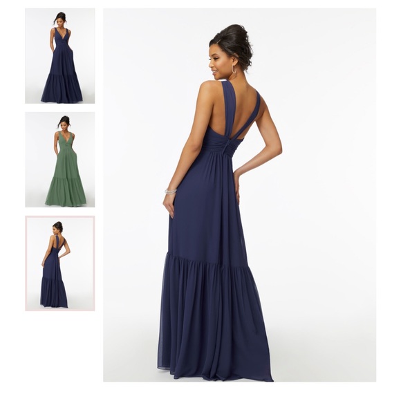 Morilee V-Neck Ruched Dress - Picture 6 of 6